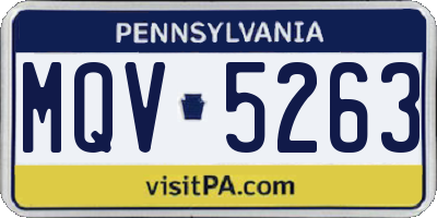 PA license plate MQV5263