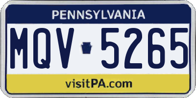 PA license plate MQV5265