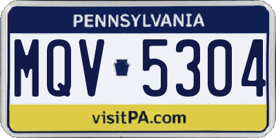 PA license plate MQV5304