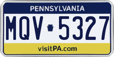 PA license plate MQV5327