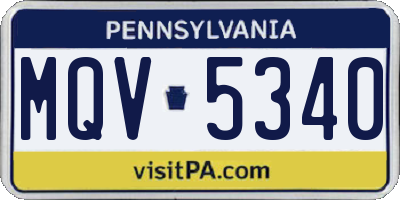 PA license plate MQV5340