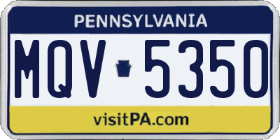 PA license plate MQV5350