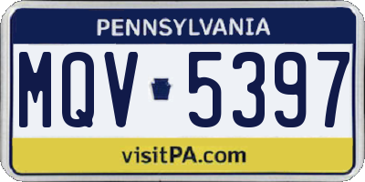 PA license plate MQV5397