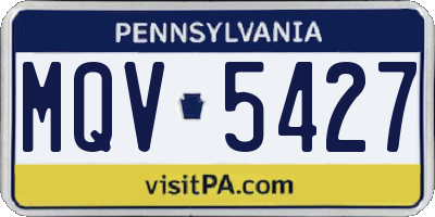 PA license plate MQV5427