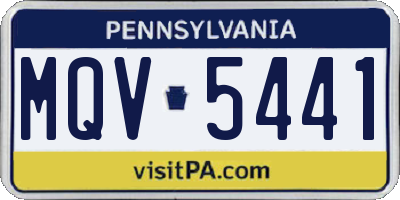 PA license plate MQV5441