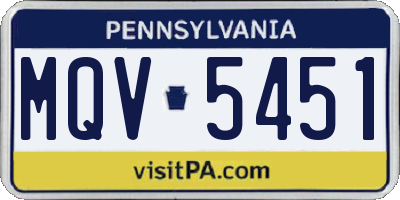 PA license plate MQV5451