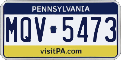 PA license plate MQV5473