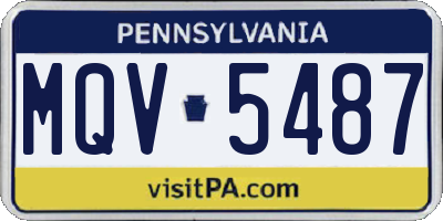 PA license plate MQV5487
