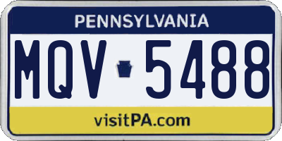 PA license plate MQV5488