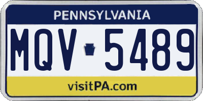 PA license plate MQV5489