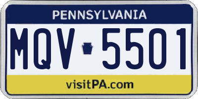 PA license plate MQV5501