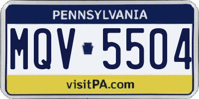 PA license plate MQV5504
