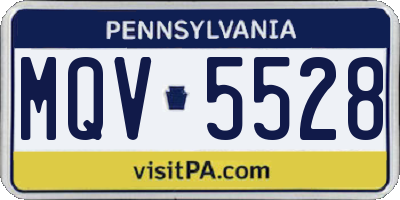 PA license plate MQV5528