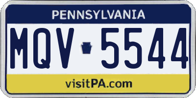 PA license plate MQV5544