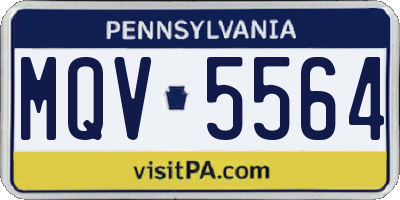 PA license plate MQV5564
