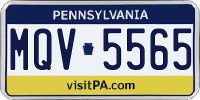 PA license plate MQV5565