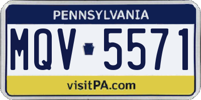 PA license plate MQV5571