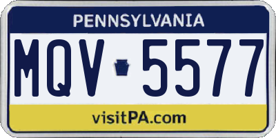 PA license plate MQV5577