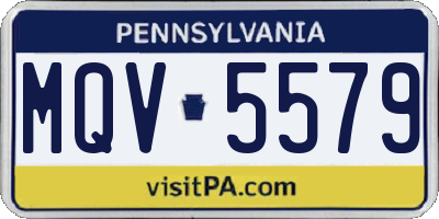 PA license plate MQV5579