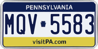 PA license plate MQV5583