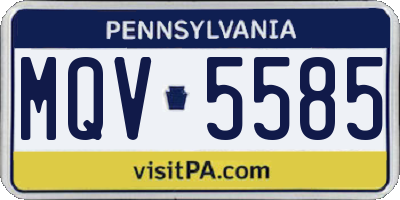 PA license plate MQV5585