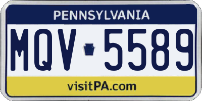 PA license plate MQV5589