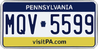 PA license plate MQV5599