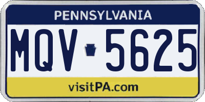 PA license plate MQV5625