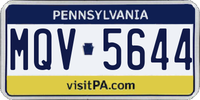 PA license plate MQV5644
