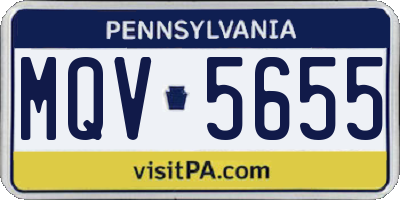 PA license plate MQV5655