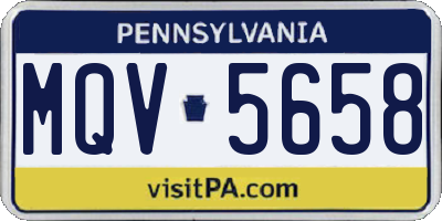 PA license plate MQV5658
