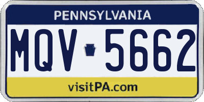 PA license plate MQV5662