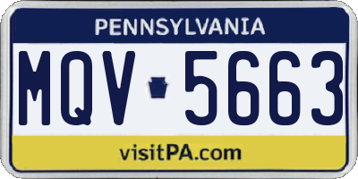 PA license plate MQV5663
