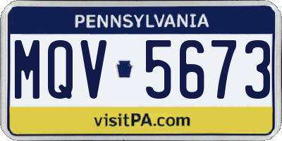 PA license plate MQV5673