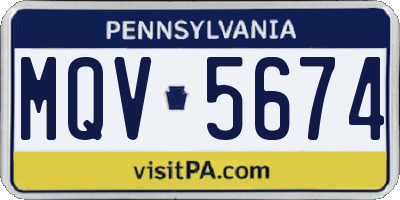 PA license plate MQV5674