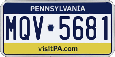 PA license plate MQV5681