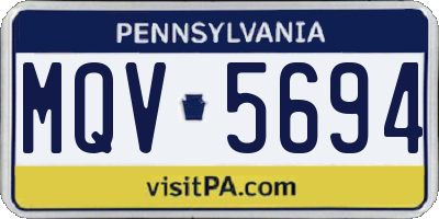 PA license plate MQV5694