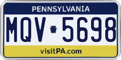 PA license plate MQV5698