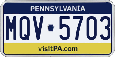 PA license plate MQV5703