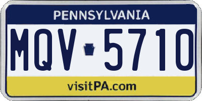 PA license plate MQV5710