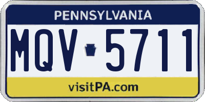 PA license plate MQV5711