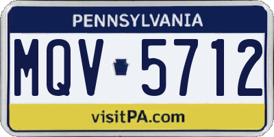 PA license plate MQV5712