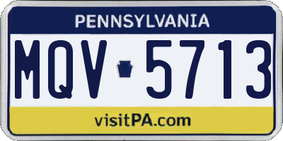 PA license plate MQV5713