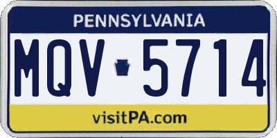 PA license plate MQV5714