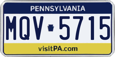 PA license plate MQV5715