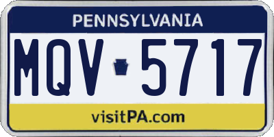 PA license plate MQV5717