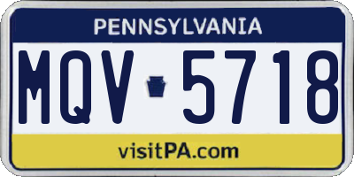 PA license plate MQV5718