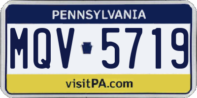 PA license plate MQV5719