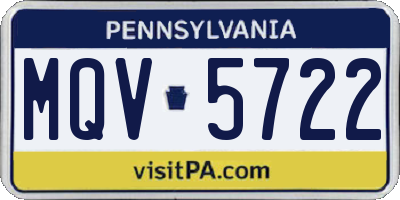 PA license plate MQV5722
