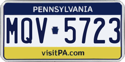 PA license plate MQV5723